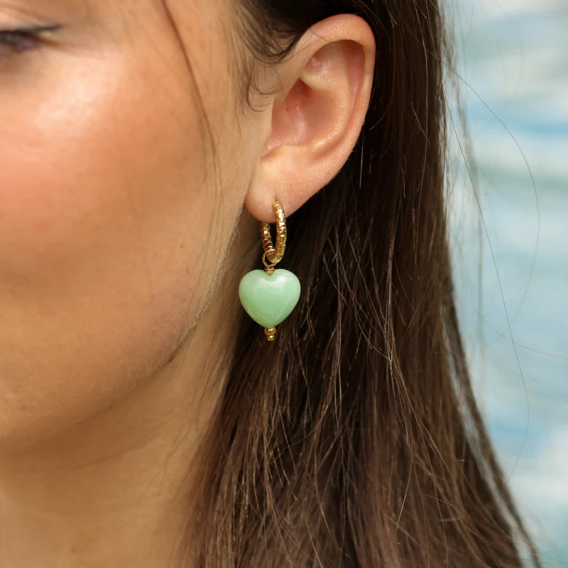 Boucles Anneaux Cœur Angélite