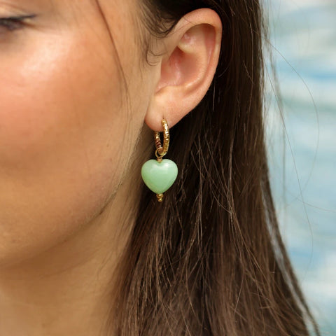 Boucles Anneaux Cœur Angélite