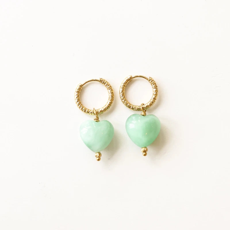 Boucles Anneaux Cœur Angélite