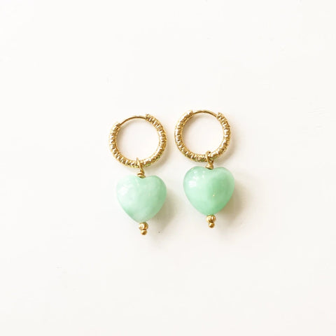 Boucles Anneaux Cœur Angélite