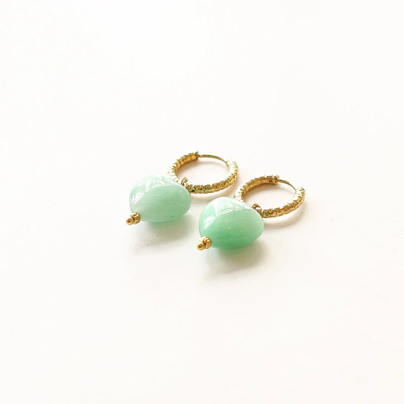Boucles Anneaux Cœur Angélite