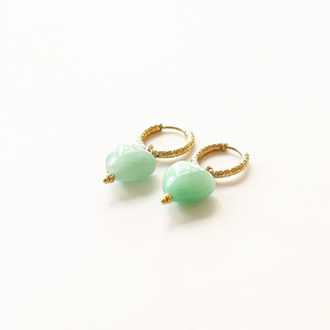 Boucles Anneaux Cœur Angélite