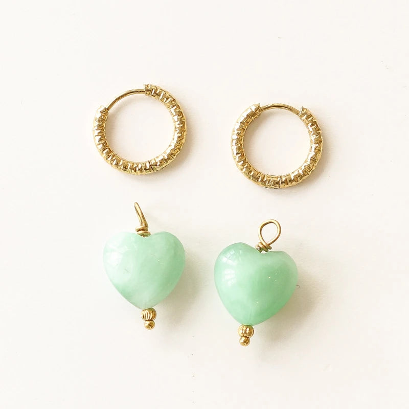 Boucles Anneaux Cœur Angélite