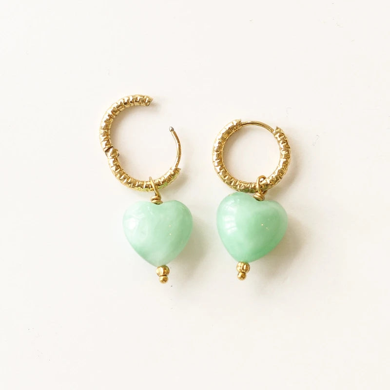 Boucles Anneaux Cœur Angélite