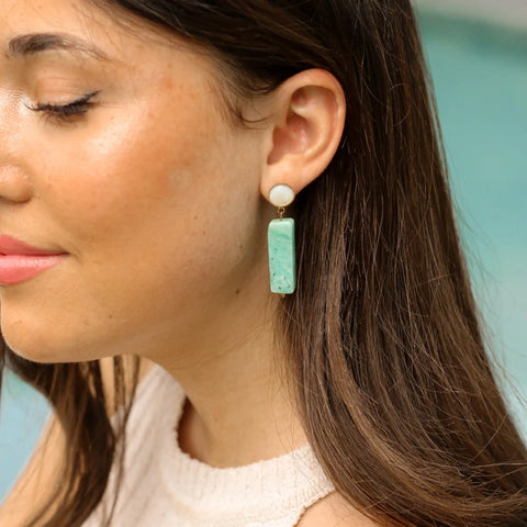 Boucles Nacre et Amazonite