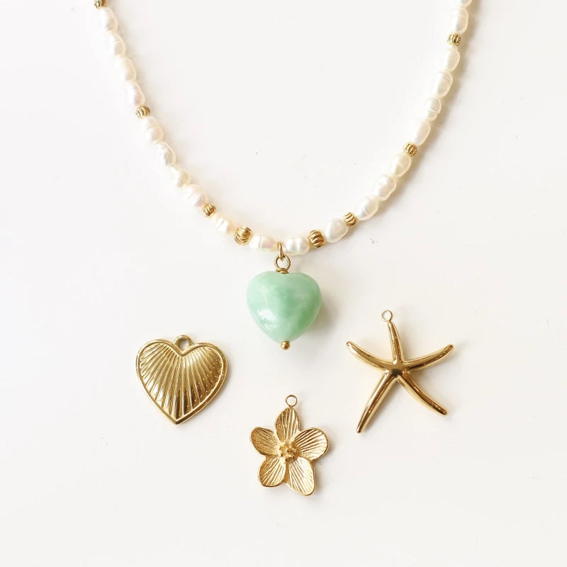 Collier Cœur Océan Angélite