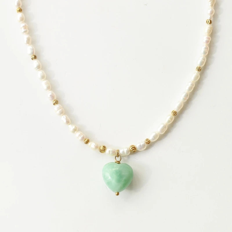 Collier Cœur Océan Angélite