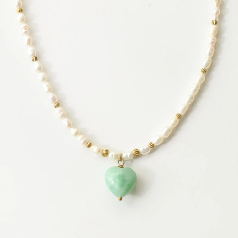Collier Cœur Océan Angélite