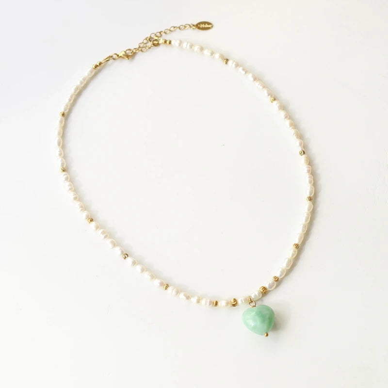 Collier Cœur Océan Angélite