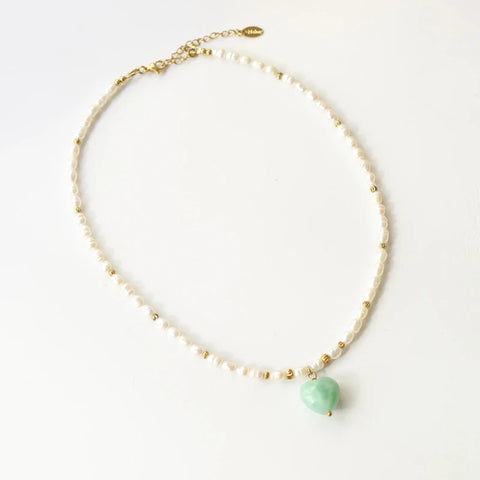 Collier Cœur Océan Angélite