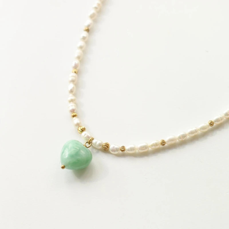 Collier Cœur Océan Angélite