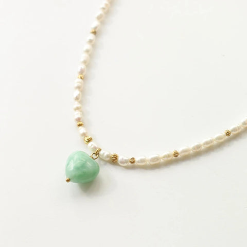Collier Cœur Océan Angélite
