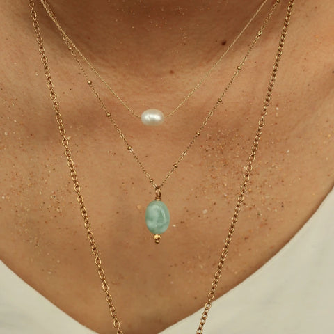 Collier fin Perle d'eau douce