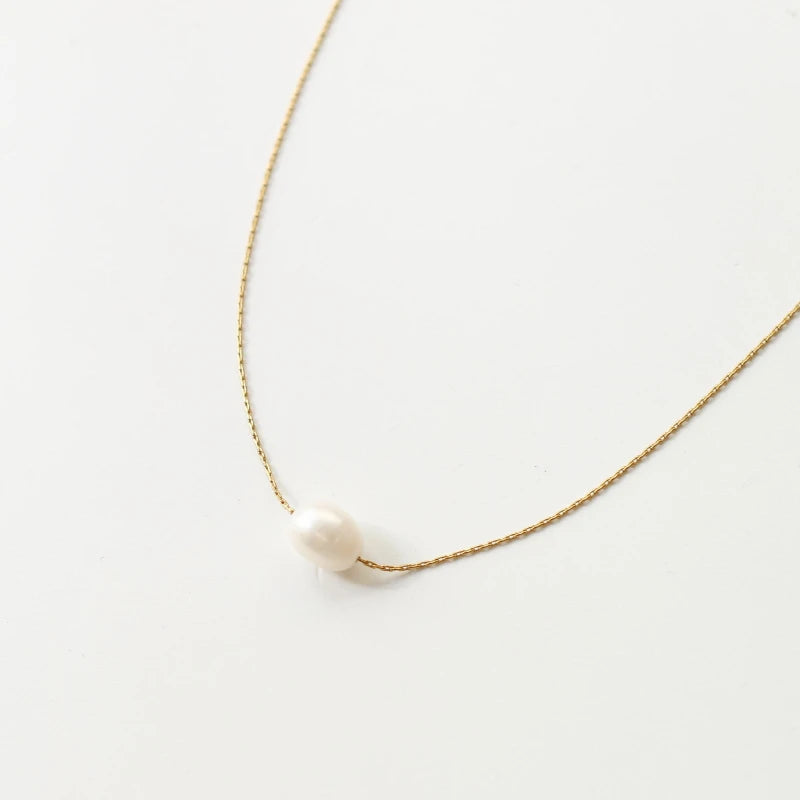 Collier fin Perle d'eau douce