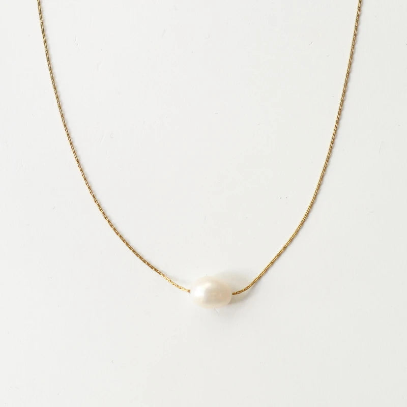 Collier fin Perle d'eau douce
