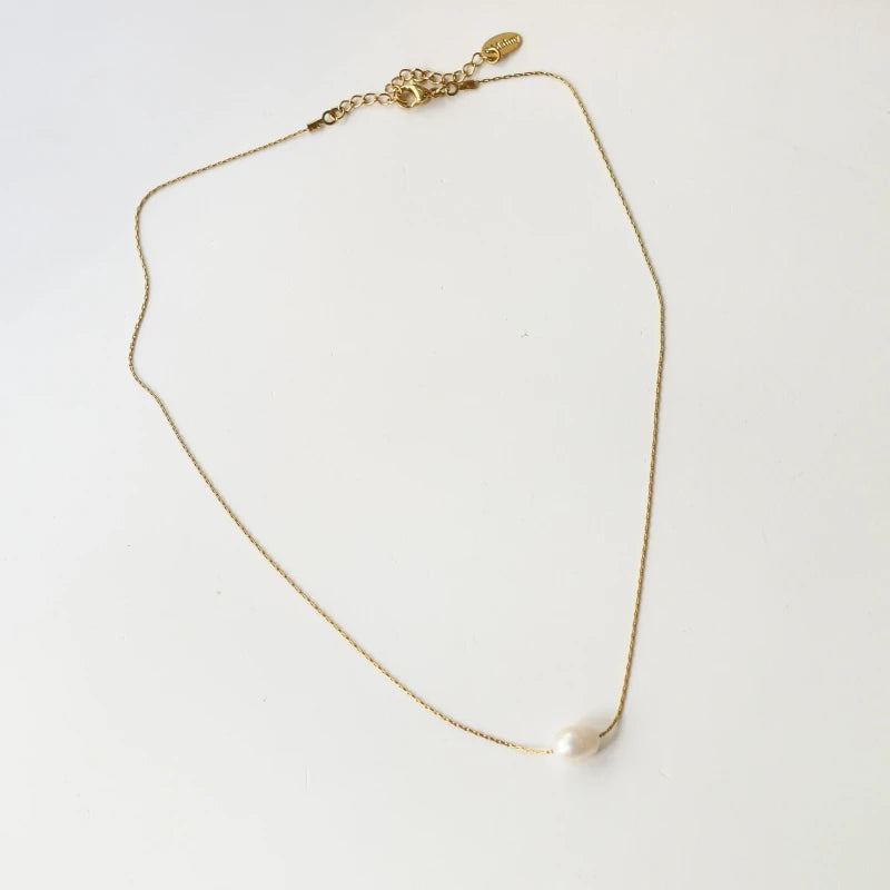 Collier fin Perle d'eau douce