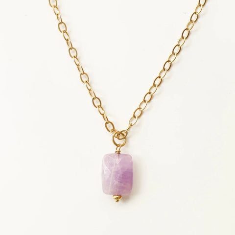 Collier long Améthyste lavande