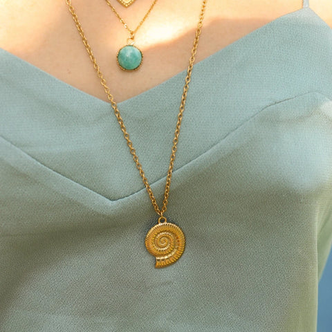 Collier long Ammonite