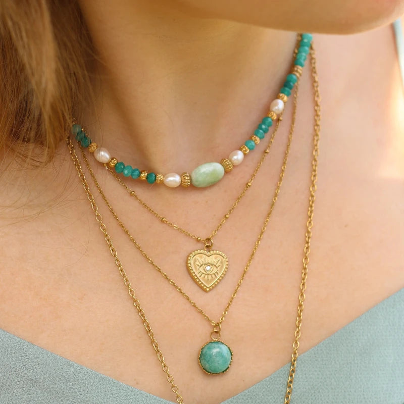 Collier Océan Bleu Lagon