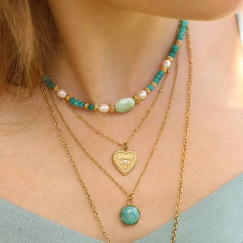Collier Océan Bleu Lagon