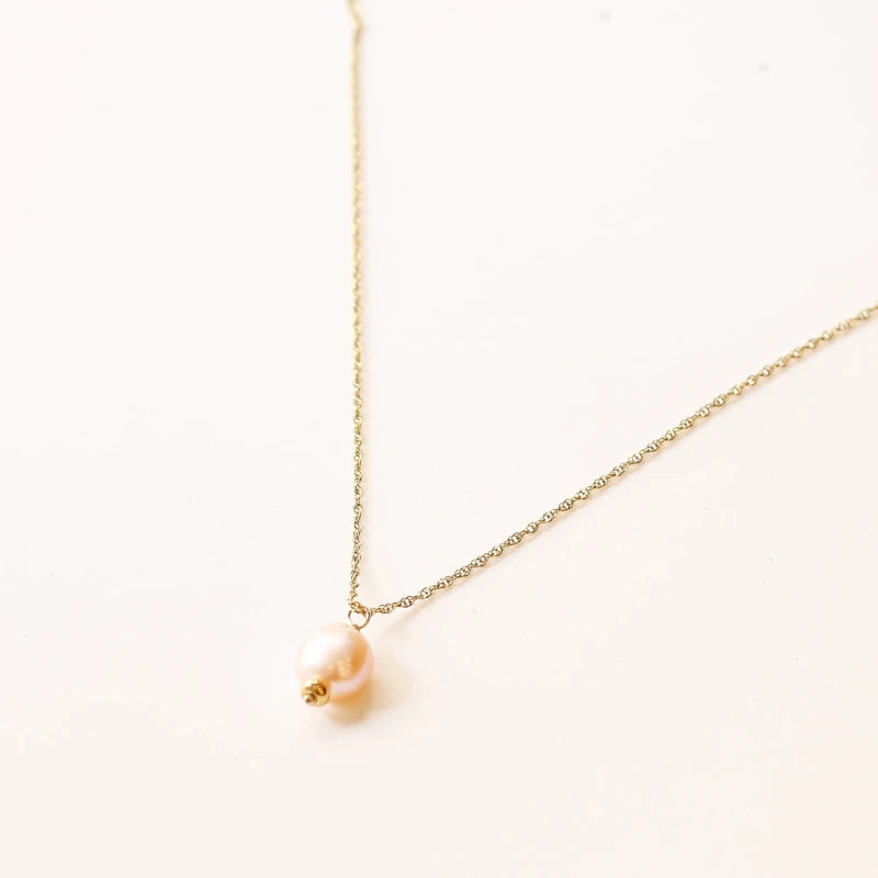 Collier Perle d'eau douce rosée