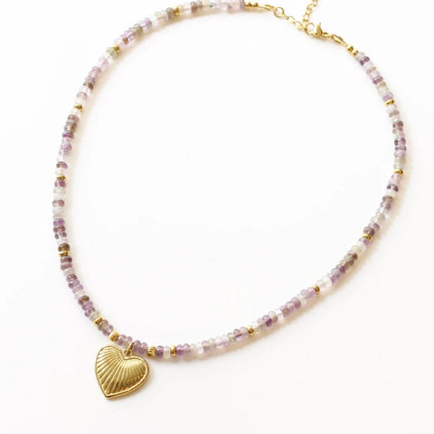 Collier perlé Fluorite