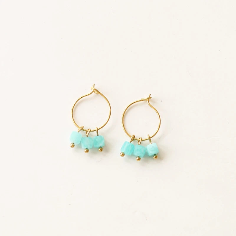 Mini créoles Amazonite