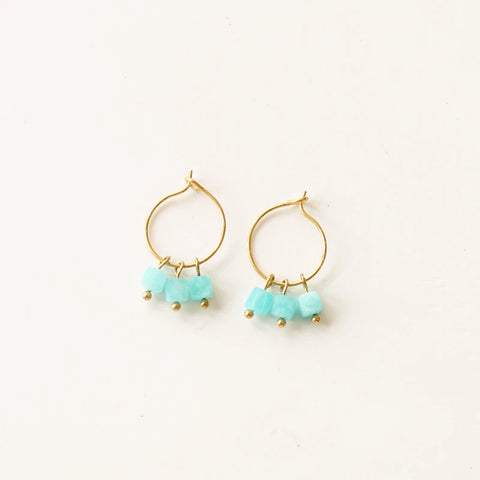Mini créoles Amazonite