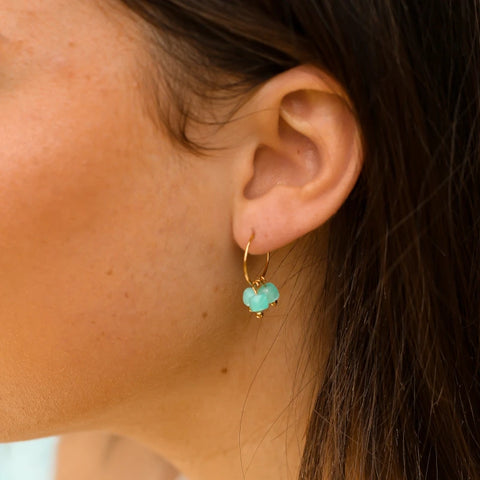 Mini créoles Amazonite