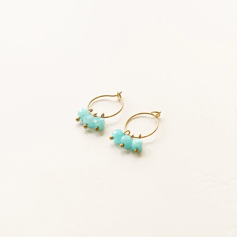 Mini créoles Amazonite