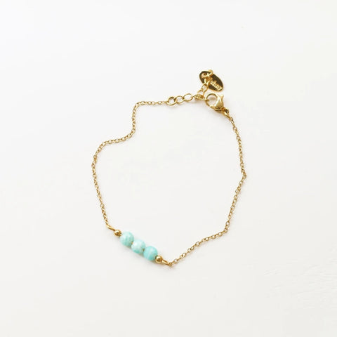 Bracelet 3 perles Amazonite