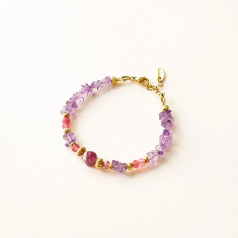 Bracelet Améthyste et Aragonite Rubis