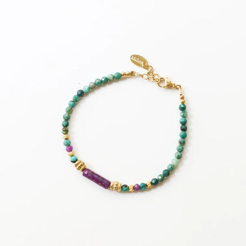 Bracelet Chrysocolle et Lépidolite