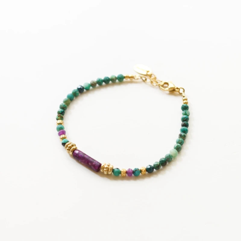 Bracelet Chrysocolle et Lépidolite