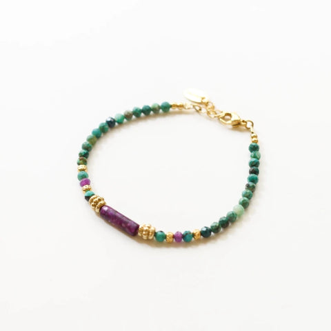 Bracelet Chrysocolle et Lépidolite