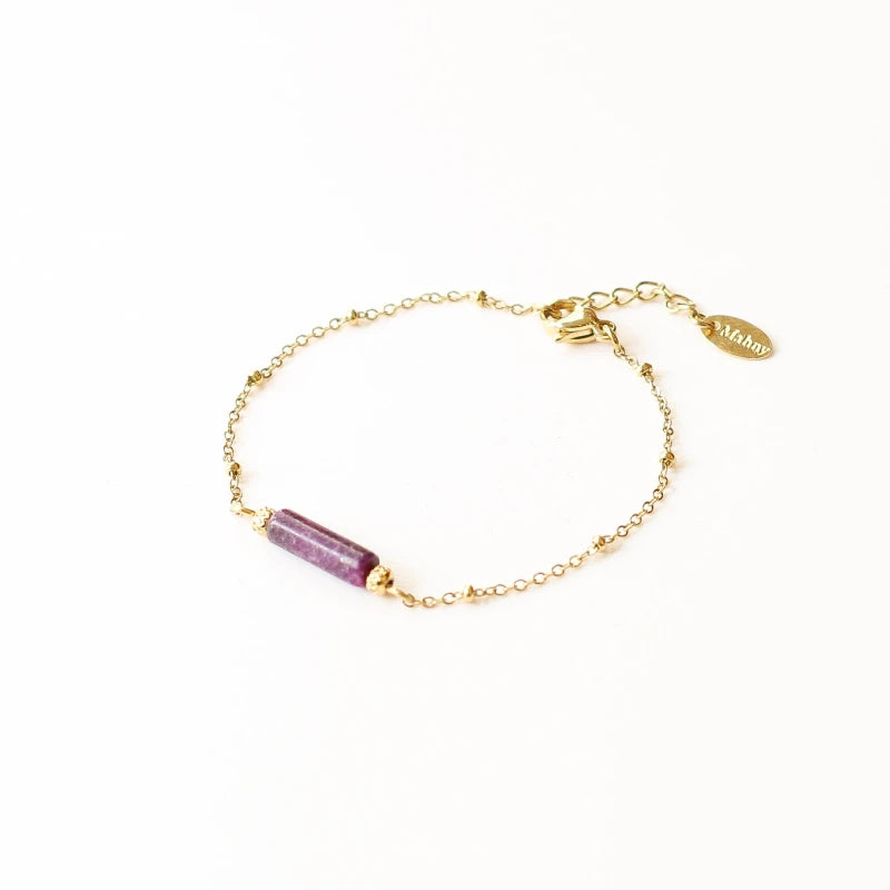 Bracelet fin Lépidolite