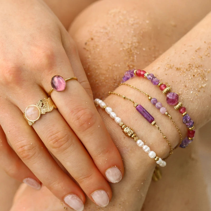 Bracelet fin Lépidolite