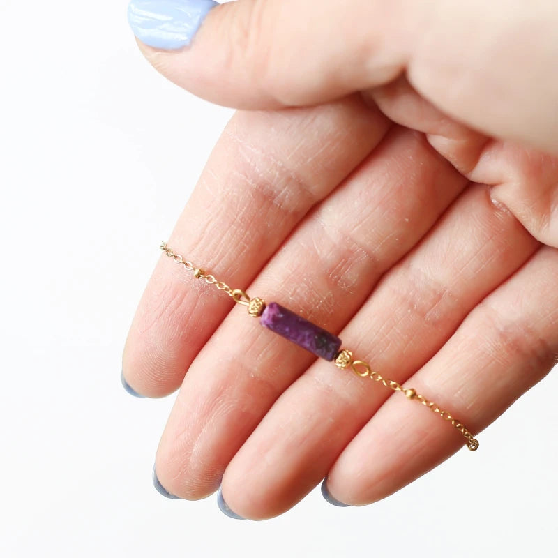 Bracelet fin Lépidolite