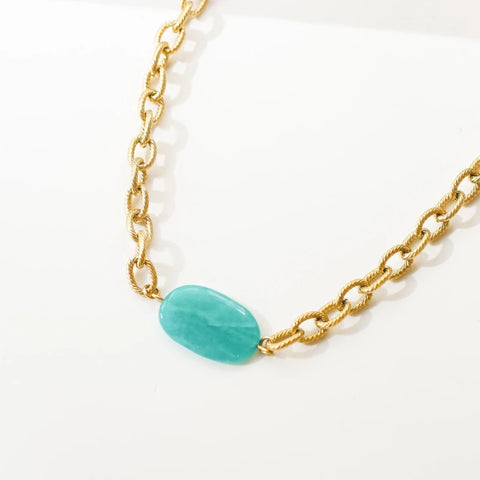 Collier chaîne épaisse Amazonite Lagon