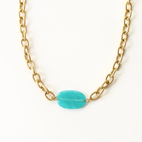 Collier chaîne épaisse Amazonite Lagon