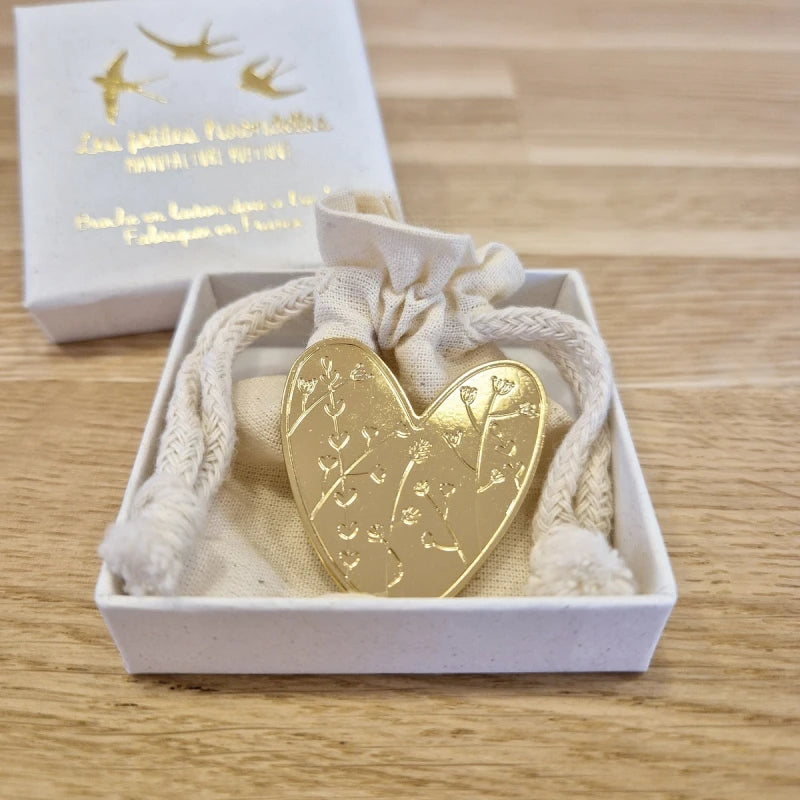 Broche laiton doré - Cœur