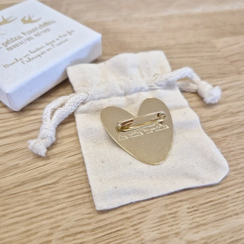 Broche laiton doré - Cœur