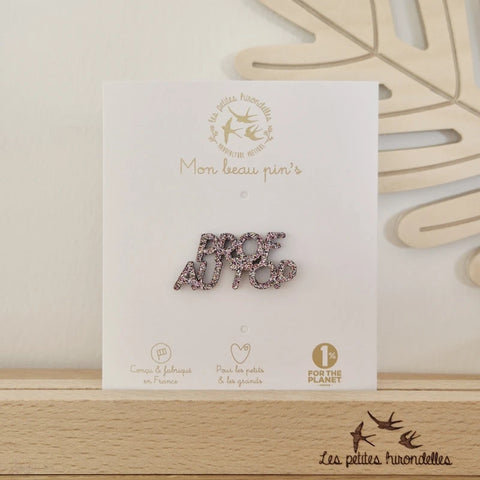 Pin's feutrine pailletée - Prof au top