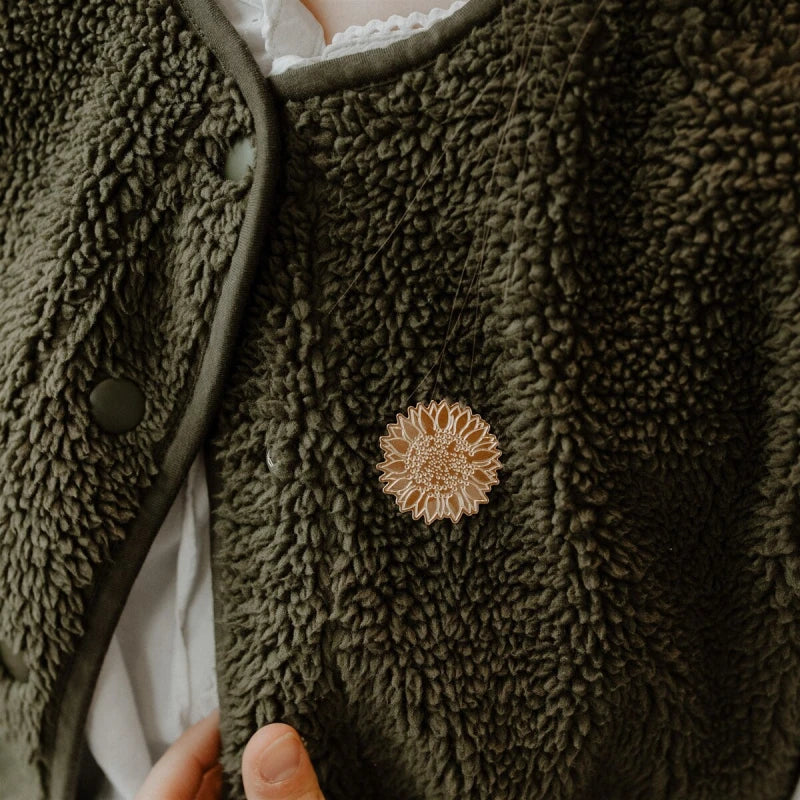 Broche laiton doré - Tournesol
