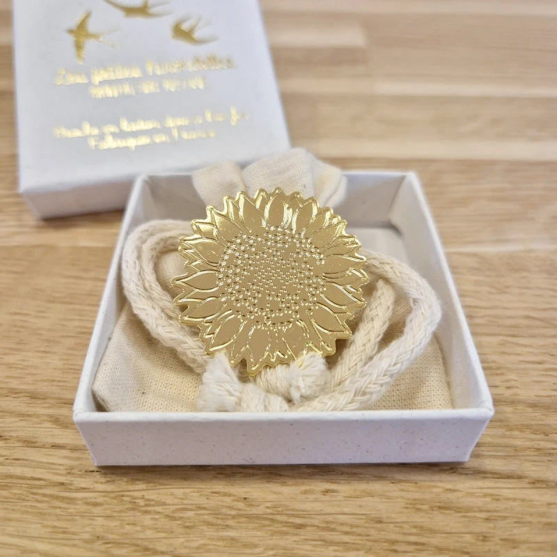 Broche laiton doré - Tournesol