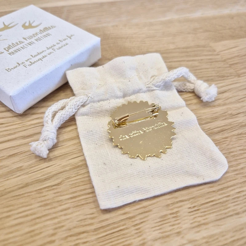 Broche laiton doré - Tournesol