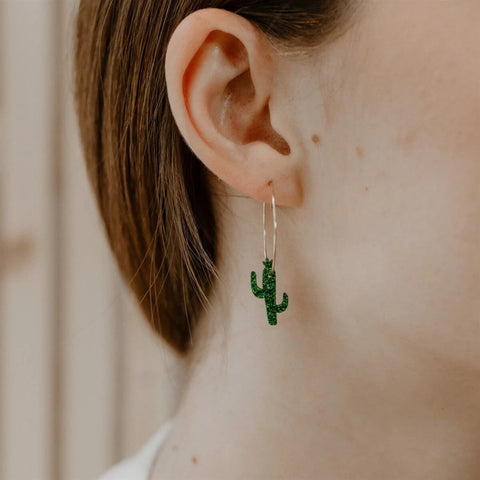 Créoles pailletées - Cactus