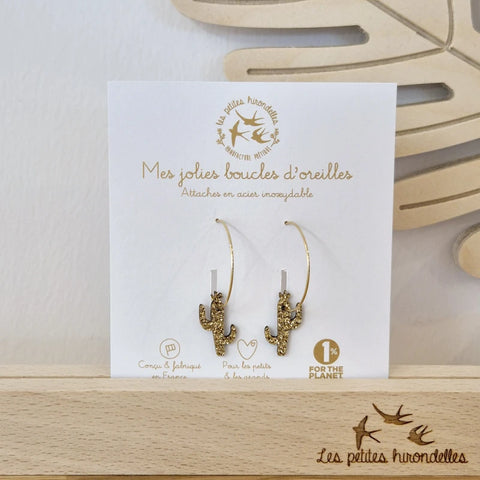 Créoles pailletées - Cactus
