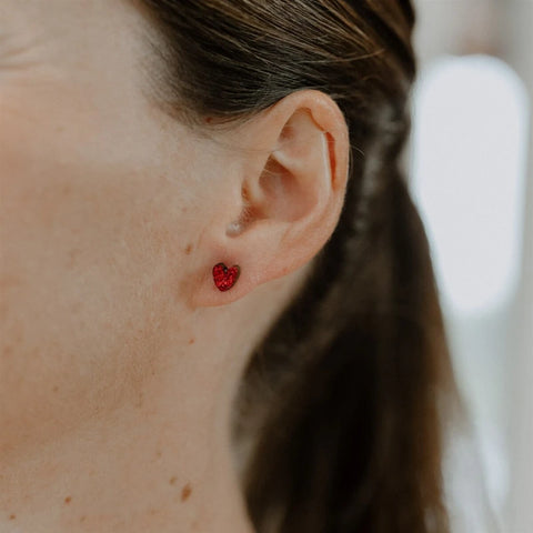 Boucles d'oreilles pailletées - Cœurs