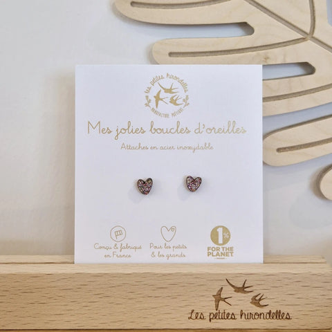 Boucles d'oreilles pailletées - Cœurs